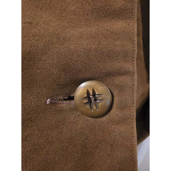 Vtg 70s Montoro Suede Faux Sherling Hooded Jacket Brown Betty Rose M Retro - Picture 7 of 11